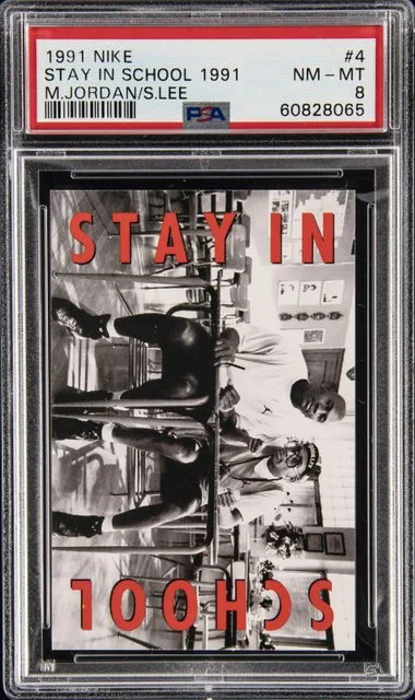 1991 Nike Stay In School '91 Michael Jordan/Spike Lee #4 card image