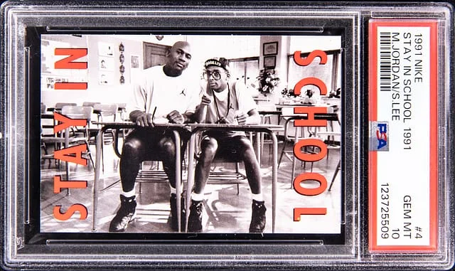 1991 Nike Trading Cards Stay In School 1991 Michael Jordan/Spike Lee #4 card image