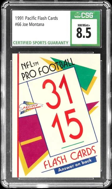 1991 Pacific Flash Cards Flash Cards Joe Montana #66 card image