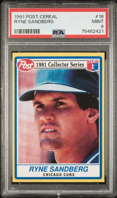 1991 Post Cereal Ryne Sandberg #16 card image
