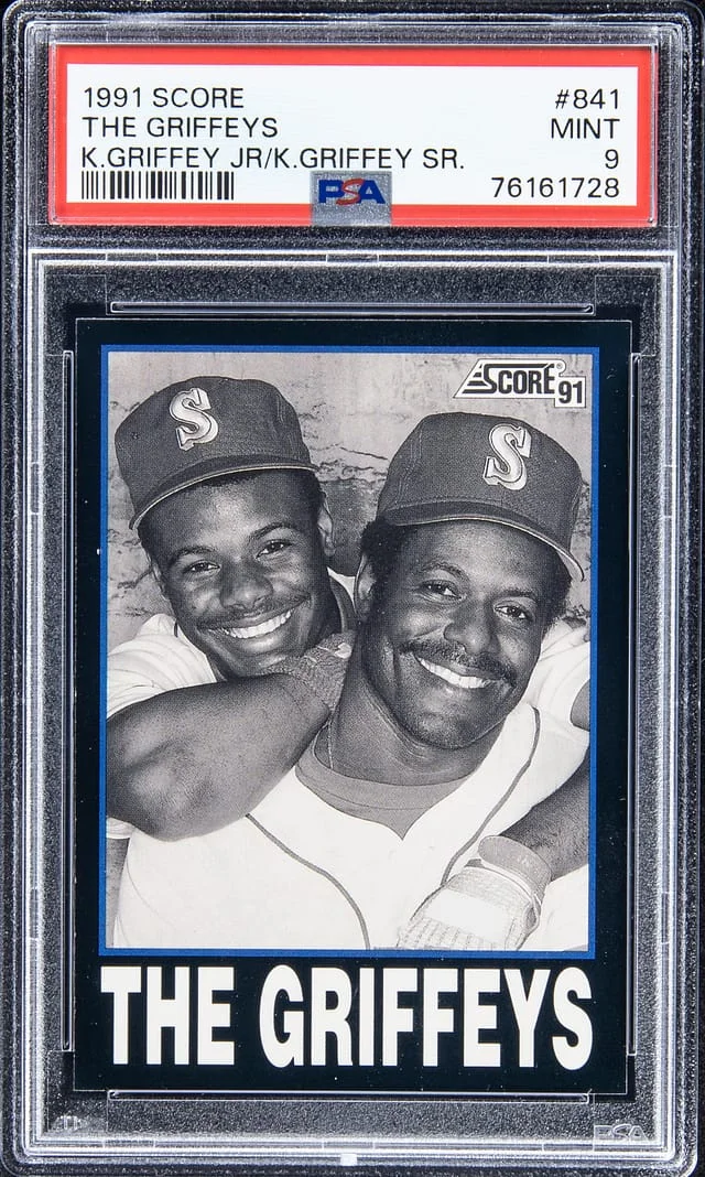 1991 Score Ken Griffey Jr, Ken Griffey Sr The Griffeys #841 card image
