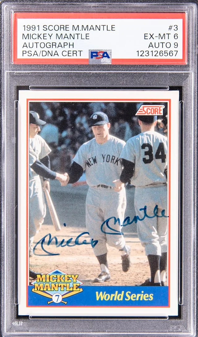 1991 Score Mickey Mantle Autograph #3 card image