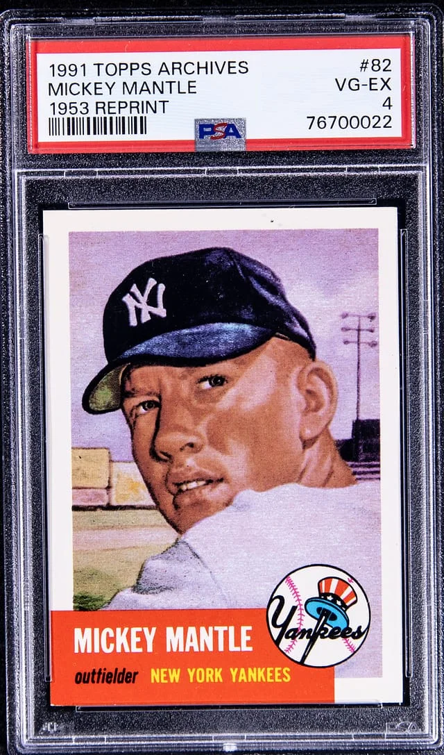 1991 Topps Archives Mickey Mantle 1953 Reprint #82 card image
