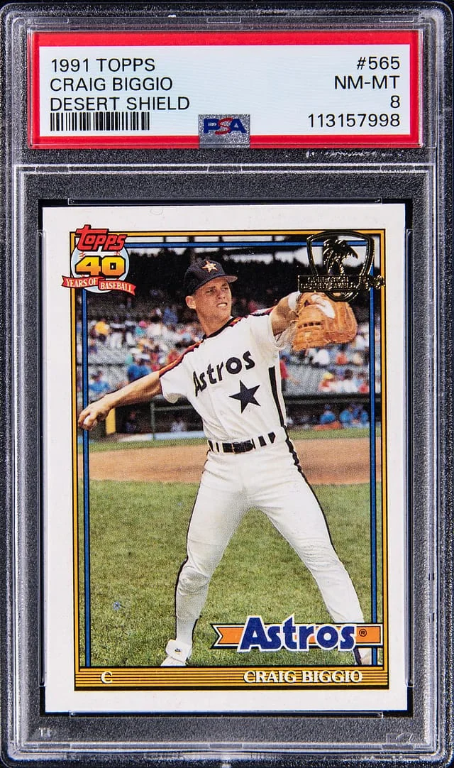 1991 Topps Desert Shield Craig Biggio #565 card image