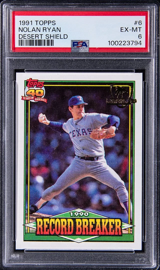 1991 Topps Desert Shield Nolan Ryan #6 card image