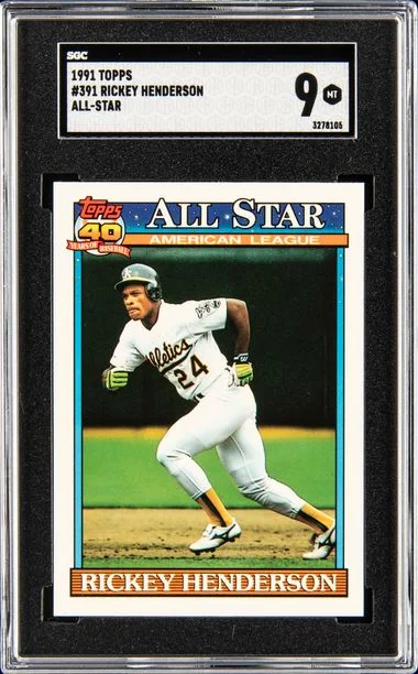 1991 Topps Rickey Henderson All-Star #391 card image