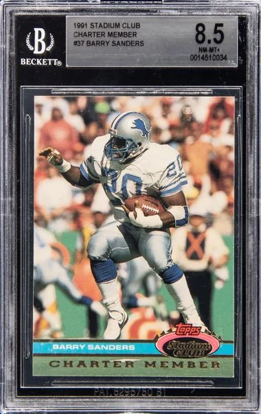1991 Topps Stadium Club Barry Sanders Charter Member #37 card image