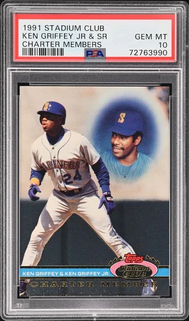 1991 Topps Stadium Club Charter Members Ken Griffey Jr. & Sr. #no-number card image