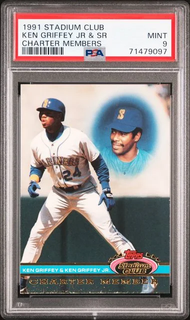 1991 Topps Stadium Club Charter Members Ken Griffey Jr./Ken Griffey Sr. #no-number card image