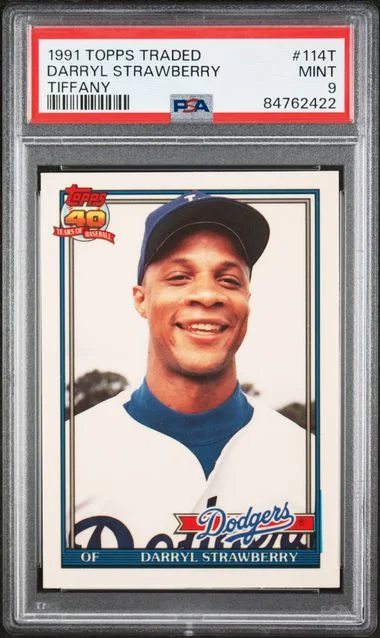 1991 Topps Traded Darryl Strawberry Tiffany #114T card image