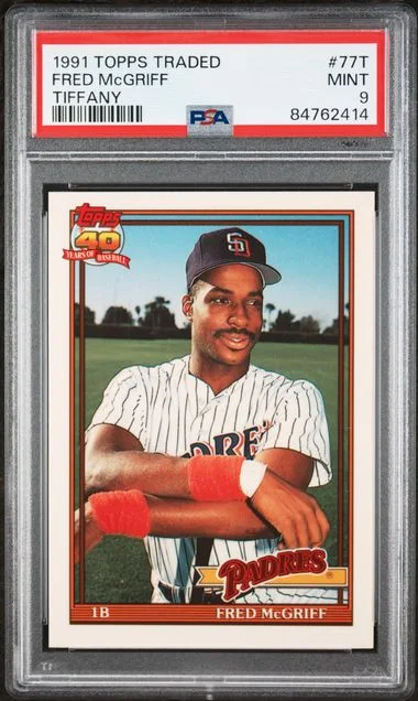 1991 Topps Traded Fred Mcgriff Tiffany #77T card image