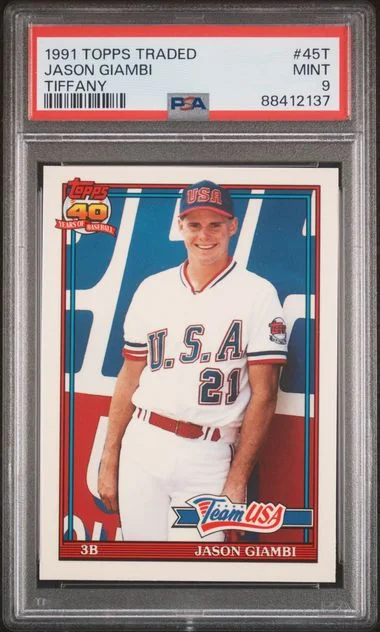 1991 Topps Traded Jason Giambi Tiffany #45T card image