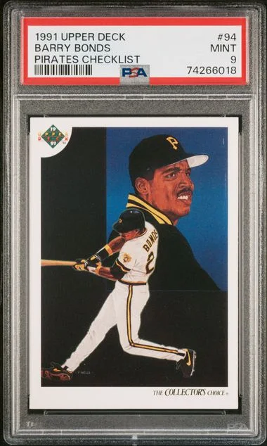 1991 Upper Deck Barry Bonds Pirates Checklist #94 card image