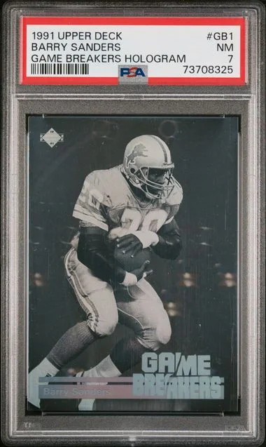 1991 Upper Deck Barry Sanders Game Breakers Hologram #GB1 card image