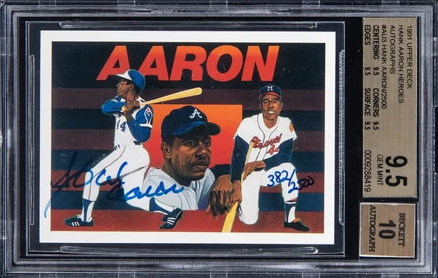 1991 Upper Deck Hank Aaron Heroes Autographs #AU3 card image