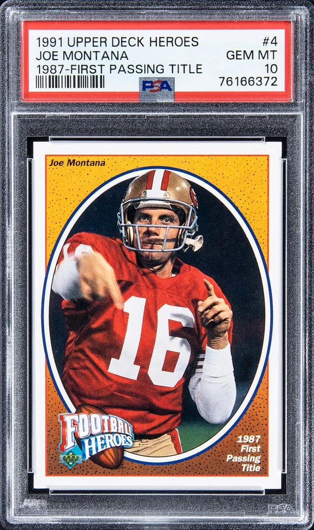 1991 Upper Deck Joe Montana Heroes 1987-First Passing Title #4 card image
