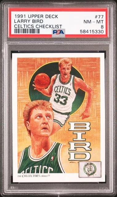 1991 Upper Deck Larry Bird Celtics Checklist #77 card image
