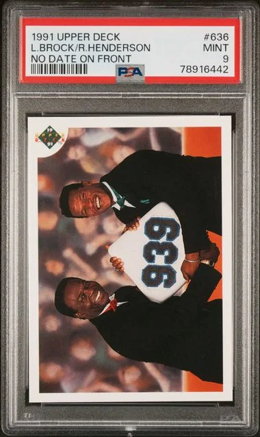 1991 Upper Deck L.Brock/R.Henderson No Date On Front #636 card image