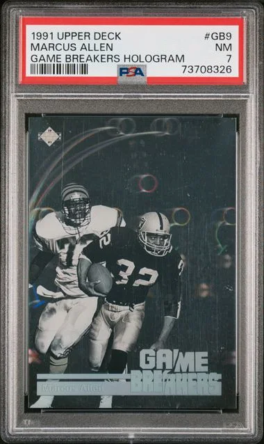 1991 Upper Deck Marcus Allen Game Breakers Hologram #GB9 card image