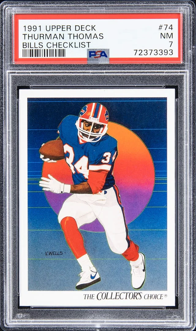 1991 Upper Deck Thurman Thomas Bills Checklist #74 card image