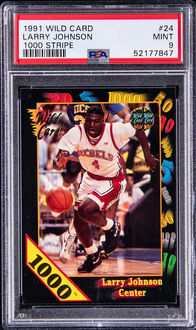1991 Wild Card 1000 Stripe Larry Johnson #24 card image