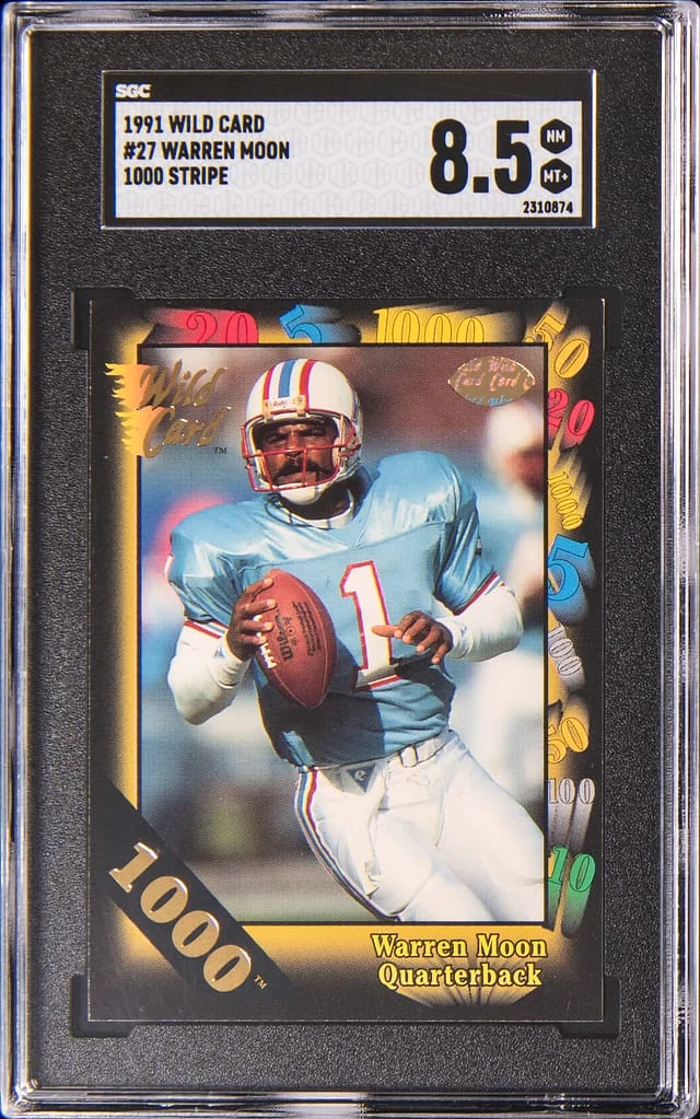 1991 Wild Card 1000 Stripe Warren Moon #27 card image