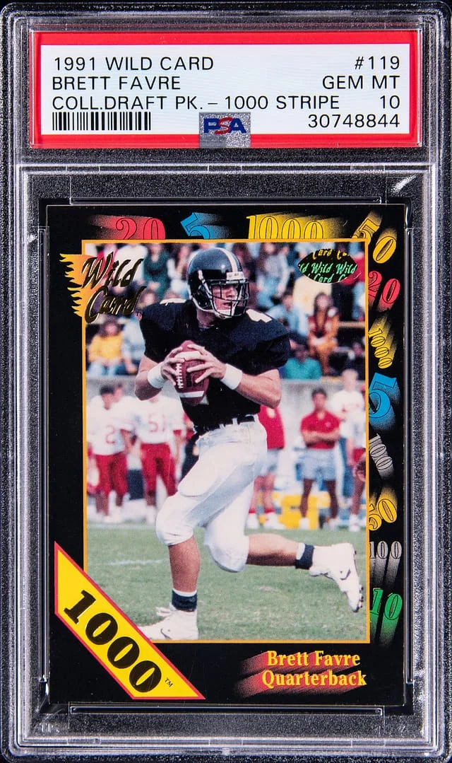 1991 Wild Card College Draft Picks 1000 Stripe Brett Favre #119 card image