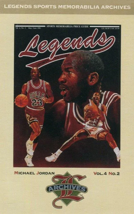 1992-93 1992-93 Legends Sports Memorabilia Archives Postcards Michael Jordan #6 card image