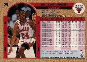 1992-93 Fleer Bill Cartwright #29 card back image