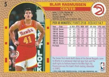 1992-93 Fleer Blair Rasmussen #5 card back image