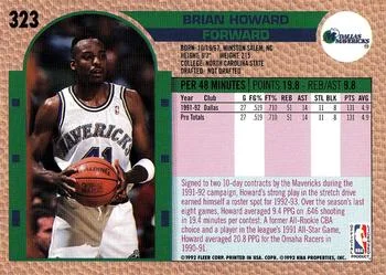 1992-93 Fleer Brian Howard #323 card back image