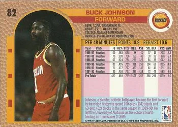 1992-93 Fleer Buck Johnson #82 card back image