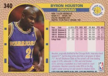 1992-93 Fleer Byron Houston #340 card back image