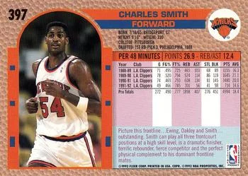 1992-93 Fleer Charles Smith #397 card back image