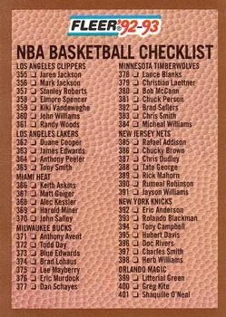 1992-93 Fleer Checklist: 355-444 #444 card image