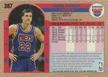 1992-93 Fleer Chris Dudley #387 card back image