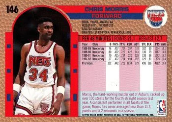 1992-93 Fleer Chris Morris #146 card back image