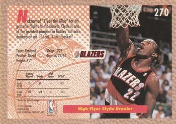 1992-93 Fleer Clyde Drexler SD #270 card back image