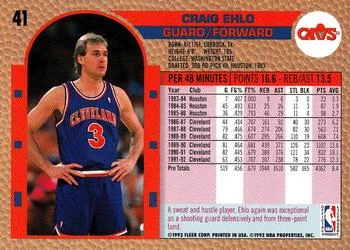 1992-93 Fleer Craig Ehlo #41 card back image