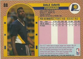 1992-93 Fleer Dale Davis #88 card back image