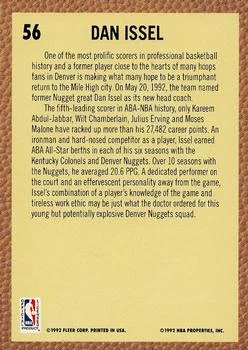 1992-93 Fleer Dan Issel CO #56 card back image