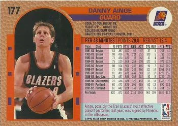 1992-93 Fleer Danny Ainge #177 card back image