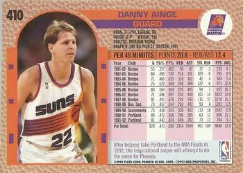 1992-93 Fleer Danny Ainge #410 card back image