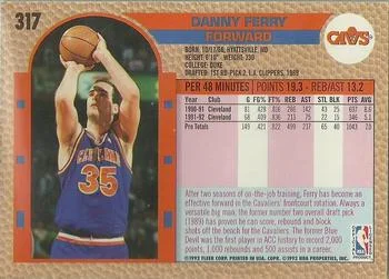 1992-93 Fleer Danny Ferry #317 card back image