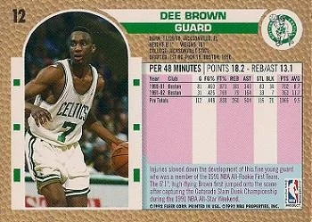 1992-93 Fleer Dee Brown #12 card back image