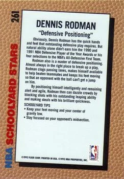 1992-93 Fleer Dennis Rodman SYS #261 card back image