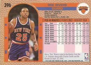 1992-93 Fleer Doc Rivers #396 card back image