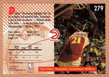1992-93 Fleer Dominique Wilkins SD #279 card back image
