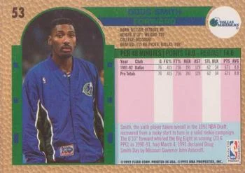 1992-93 Fleer Doug Smith #53 card back image