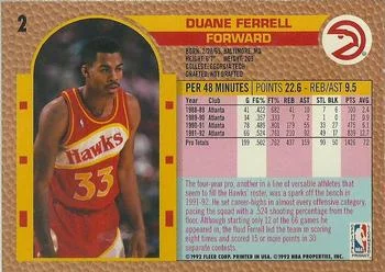 1992-93 Fleer Duane Ferrell #2 card back image
